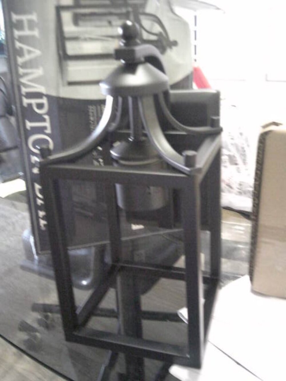 NEW HAMPTON BAY BOSWELL QUARTER BLK MATTE SCONCE LANTERN OUTDOOR LIGHTING FIXTUR
